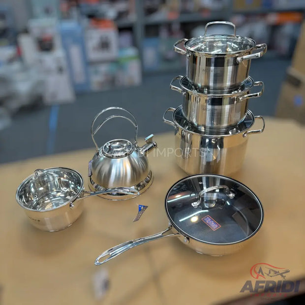 11 Piece Cookware Set with Kettle - Swiss Lot
