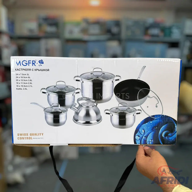 11 Piece Cookware Set with Kettle - Swiss Lot