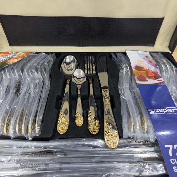 Zepter 72pcs 24 garat GoldCutlery Set for 12 Persons