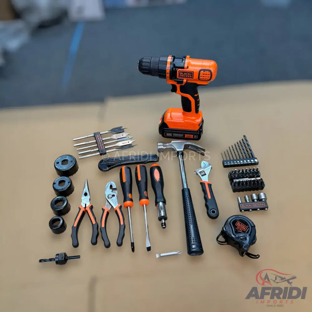 68 Piece Tool Kit & Drill Machine - Black+Decker