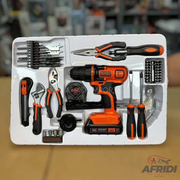68 Piece Tool Kit & Drill Machine - Black+Decker