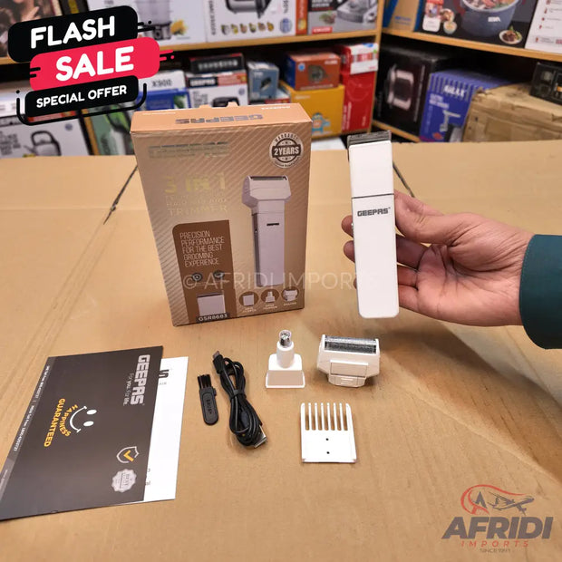 Geepas 3-in-1 Hair & beard Trimmer GSR8683 || Original Product + 2-Year Local Warranty