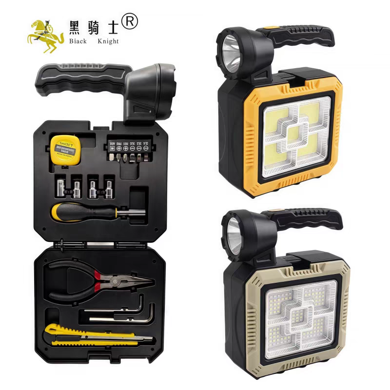 COB Search Light + Tool Kit box Solar Charging Led Work Light