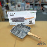 Uoiiy 28cm Granite 3 Section Grill Pan