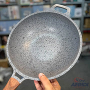 Uoiiy 32CM Fry Pan with Glass Lid